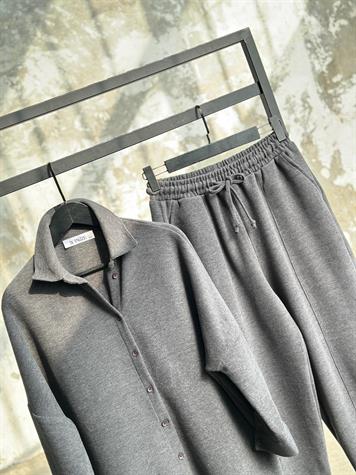 Selanik Kumaş Şalvar Model Takım (Gri)