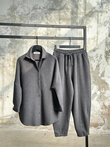 Selanik Kumaş Şalvar Model Takım (Gri)