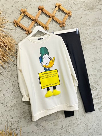 Sevimli Dufy Duck Tunik Sweat (Ekru)