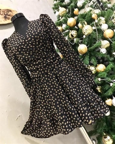 Şifon Kumaş Mini Elbise