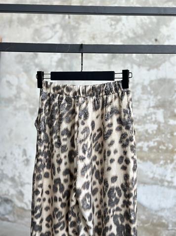 Sim Geçişli Leopar Desenli Pantolon (Taş)