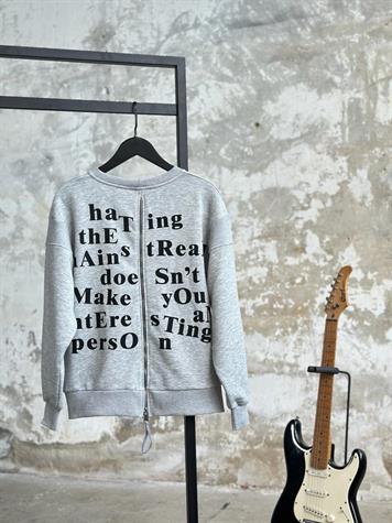 Sırt Fermuar Detaylı Sweat (Gri)