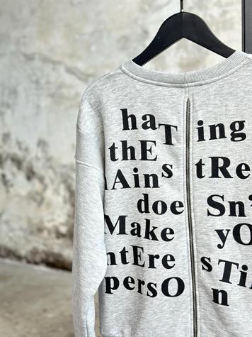 Sırt Fermuar Detaylı Sweat (Gri)
