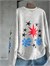 Sırt ve Kol Baskılı Tasarım Taş Yıkama Sweatshirt (Gri)