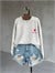 Sırt ve Kol Baskılı Tasarım Taş Yıkama Sweatshirt (Gri)