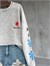 Sırt ve Kol Baskılı Tasarım Taş Yıkama Sweatshirt (Gri)