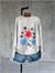 Sırt ve Kol Baskılı Tasarım Taş Yıkama Sweatshirt (Gri)