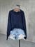 Sırt Yazı Detaylı Oversize Yumoş Tunik (Lacivert)
