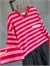 SoHo Manhattan Sırt Yıldız ve Yazı Baskılı Çizgili Sweatshirt(Kırmız-Pembe)