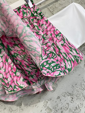 Şort Etek Kadın Pembe Yeşil