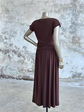 Süprem Kumaş Drape Detaylı Takım (Acı Kahve)
