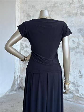 Süprem Kumaş Drape Detaylı Takım (Siyah)
