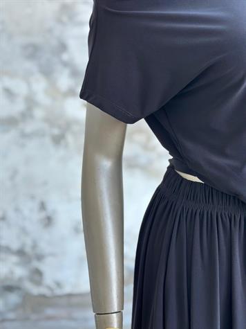 Süprem Kumaş Drape Detaylı Takım (Siyah)
