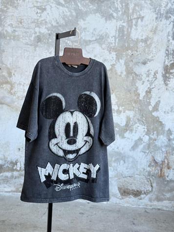 Taş Yıkamalı Oversize Dokuma Tişört (Antrasit)