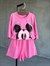 Taş Yıkamalı Oversize Dokuma Mickey Tişört (Pembe)
