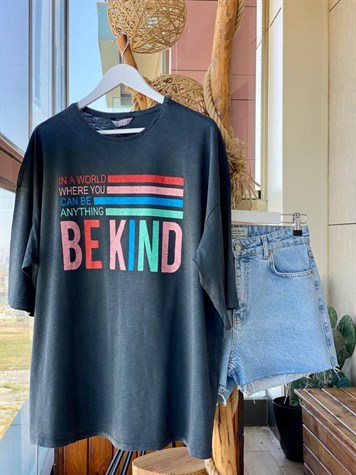 Taş Yıkamalı Tshirt (Antrasit)