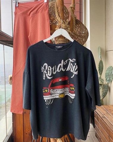 Taş Yıkamalı Tshirt (Antrasit)