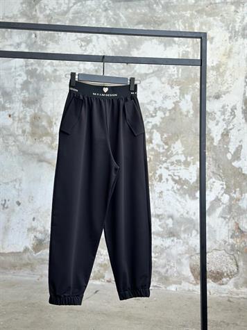 Belden Lastik Detaylı Kadın Pantolon (Siyah)