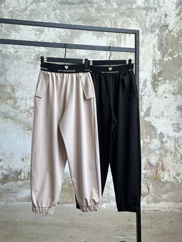 Belden Lastik Detaylı Kadın Pantolon (Siyah)