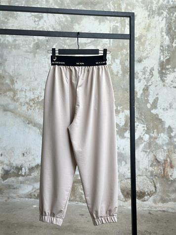 Belden Lastik Detaylı Kadın Pantolon (Bej)