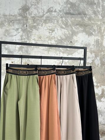 Belden Lastik Yazı Detaylı Pantolon (Kiremit)