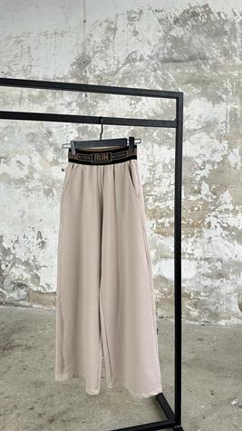 Belden Lastik Yazı Detaylı Pantolon (Bej)