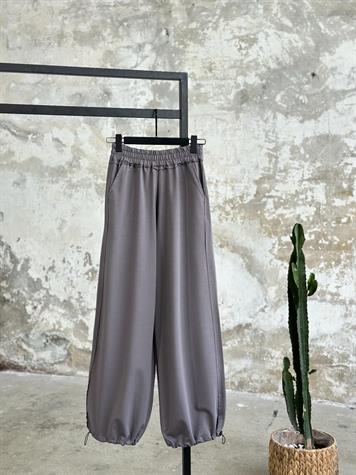 Bol Paça Büzgü Detaylı Pantolon (Antrasit)