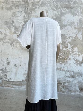 Tasarım Çift Katlı V Yaka Basic Elbise (Beyaz)