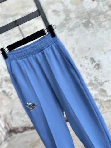 Tasarım Denim Kalp Ve Taş İşçilikli Takım (Mavi)