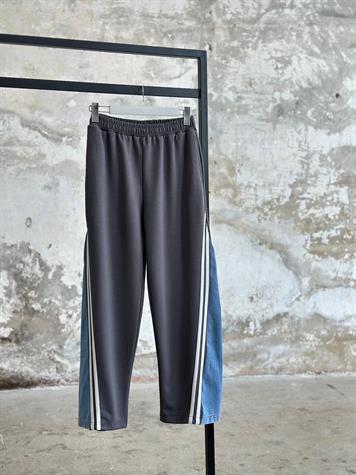 Tasarım Denim Kot Şerit Detaylı Takım (Antrasit)