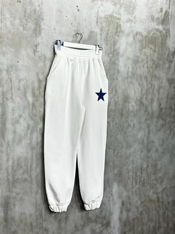 Tasarım Denim Kot Yıldız Desenli Kadın Takım (Beyaz)
