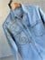 Tasarım İri Kristal Taş İşlemeli Denim Gömlek(Mavi)