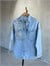 Tasarım İri Kristal Taş İşlemeli Denim Gömlek(Mavi)