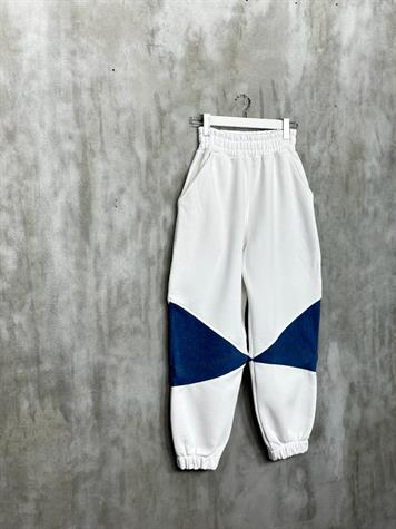 Tasarım Kapşonlu Denim Kot Detaylı Kadın Takım (Beyaz)