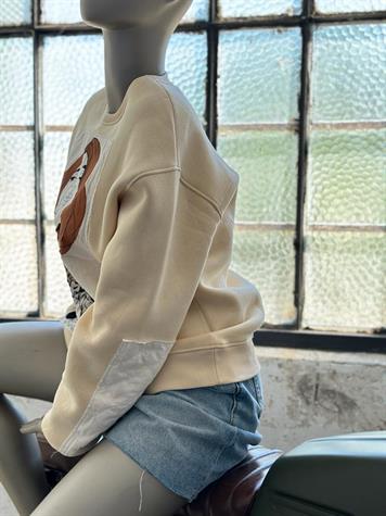 Tasarım Kız Baskılı Sweat (Bej)