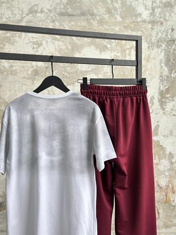 Tasarım Kristal Taş İşçilikli Pantolon (Bordo)