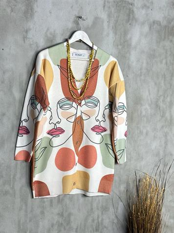 Tasarım Model Çelik Triko Düğmeli Hırka (Karışık Renk)