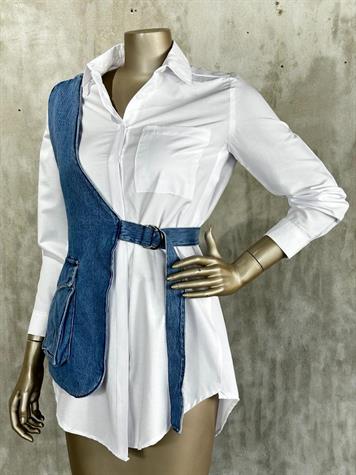 Tasarım Model Denim Yelek (Mavi)
