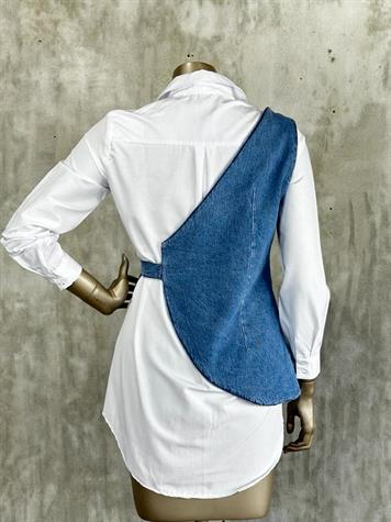 Tasarım Model Denim Yelek (Mavi)