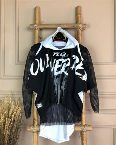 Tasarım Model İkili File Detaylı Sweatshirt