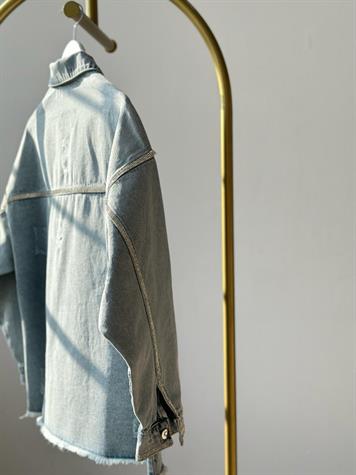Tasarım Model İthal Kristal Taş İşçilikli Kot Ceket (Mavi) 