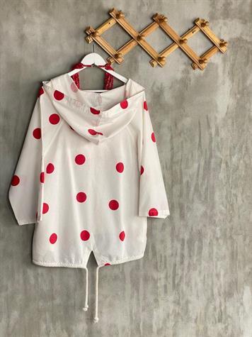 Tasarım Model Puantiyeli Ceket (Kırmızı)