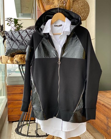 Tasarım Model Rugan Detaylı Sweat Ceket