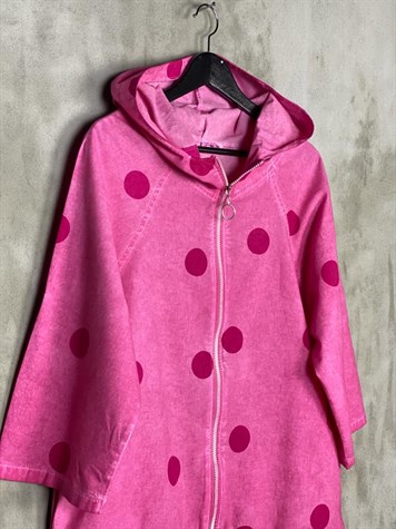 Tasarım Model Taş Yıkama Puantiyeli Ceket (Pembe)