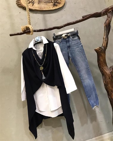 Tasarım Model Triko Tok  Yelek (LACİVERT)