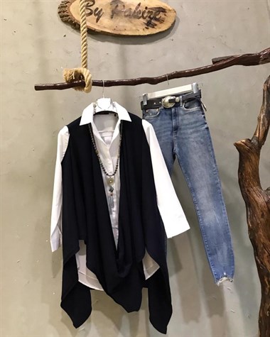 Tasarım Model Triko Tok  Yelek (LACİVERT)