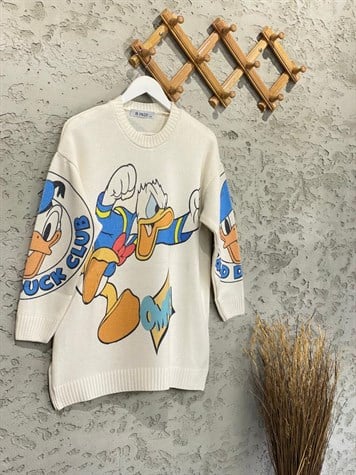 Tasarım Model Tunik Kazak (Beyaz)