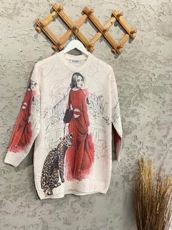 Tasarım Model Tunik Kazak (Ekru)