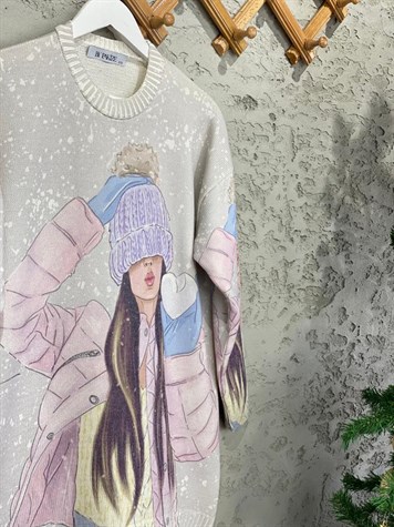 Tasarım Model Tunik Kazak (Lila)