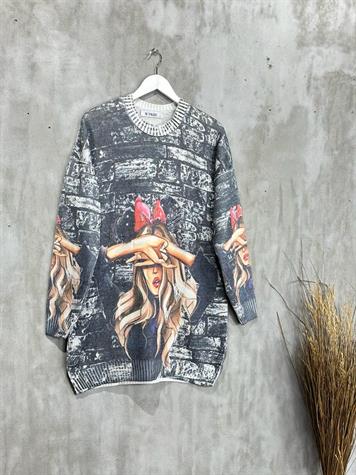 Tasarım Model Tunik Kazak (Siyah)